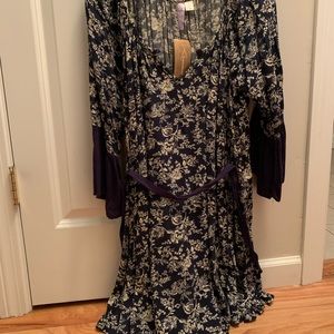 Belt long sleeve dress